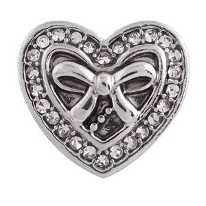 Bow and heart charm fits pandora​
